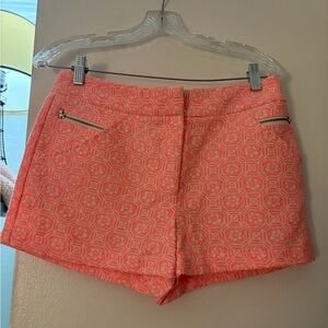 Pookie & Sebastian Women's pink and white Patterned Shorts